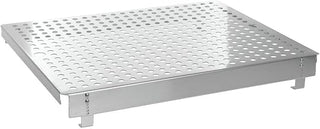 HUBERT Steam Table Pan Riser Single Well Perforated Stainless Steel Adjustable Elevator - 19" L x 12" W
