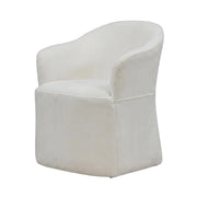 Solid Wood Upholstered Dining Chair with Castors by Starlight Canyon Home – Solid Hardwood,Plywood, White