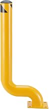 Global Industrial Offset Steel Bollard, 4-1/2" Dia. x 53"H, Yellow
