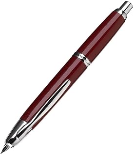 PILOT Vanishing Point Collection Refillable & Retractable Fountain Pen, Red Barrel with Rhodium Accents, Blue Ink, Medium Nib (60244)