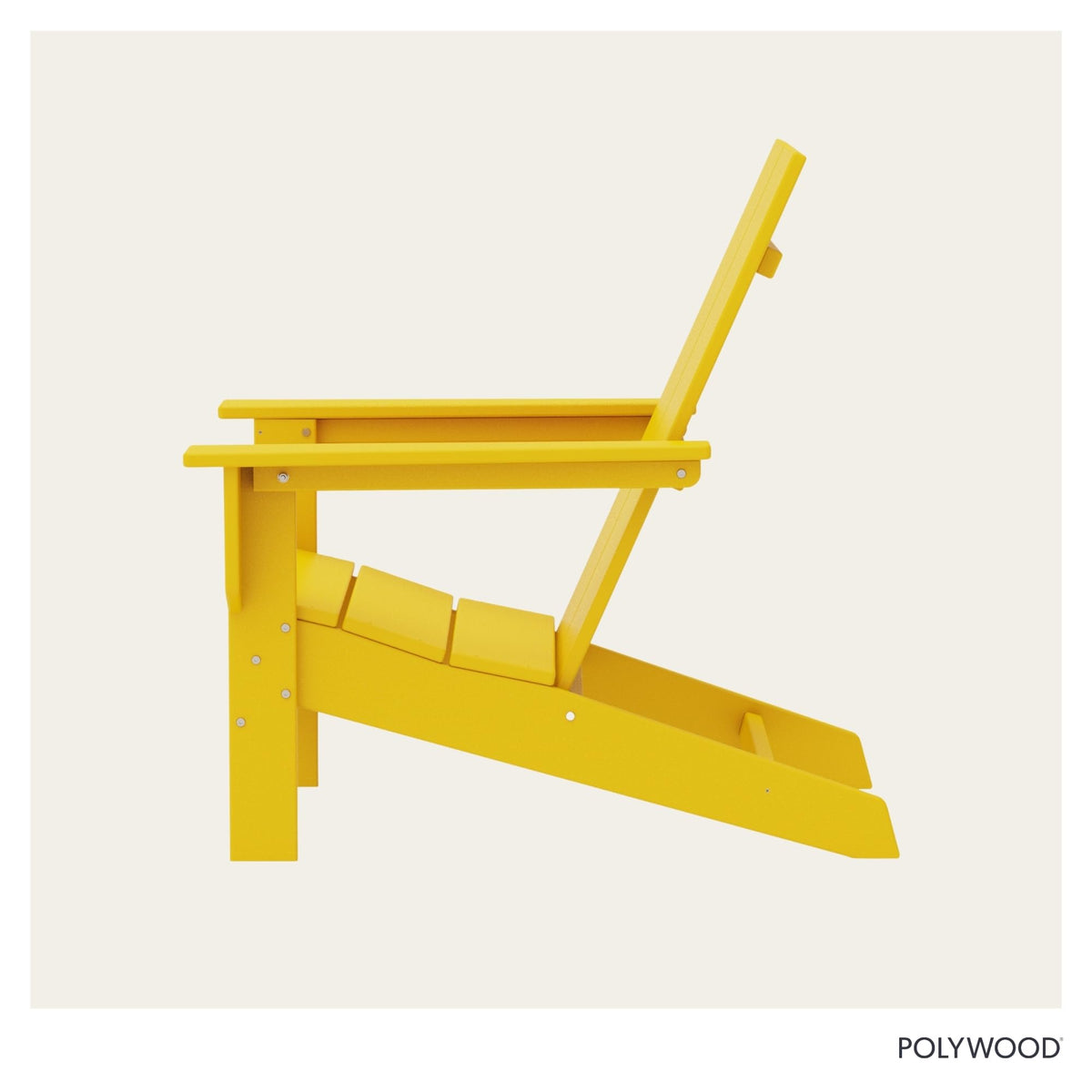 Contemporary Modern Oversized Adirondack Chair in Lemon by Polywood – Plastic, Lemon, Model AD7022LE