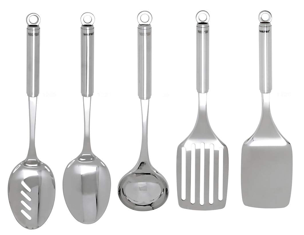 Silver Krona Stainless Steel Solid Turner, 12-Inch by Norpro – 12-Inch, Stainless Steel, Silver, Model NP1226