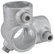 1-1/4" Size 90 Degree Two Socket Tee Pipe Fitting (1.72" Fitting I.D.) by Global Industrial – 3.5"L x 3.5"W x 1.25"H, Galvanized Iron, Gray, Model 798733