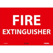 Fire Extinguisher Sign by Global Industrial – 10x14, Pressure Sensitive Vinyl, Red, Model GLOM754PB