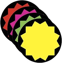 Circle Sign Card Hi-Impact Fluorescent Blank 5 Inch Diameter, Pack of 100