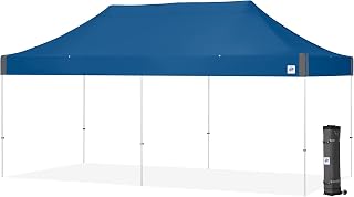 E-Z UP Vantage, 10' x 20' Shelter, White Frame, Royal Blue Top