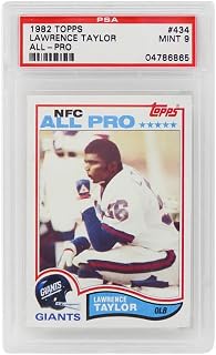 Lawrence Taylor (New York Giants) 1982 Topps Football #434 RC Rookie Card - PSA 9 MINT (B) - Unsigned Football Cards