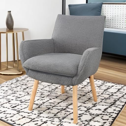 Convenience Concepts Sherpa Gray / Chair / (L) 25.25 in. x (W) 26.75 in. x (H) 33.5 in. Chairs