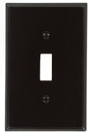 Leviton 1-Gang Toggle Device Switch Wallplate, Midway Size, Thermoset, Device Mount, 80501, Brown