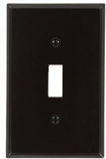 Leviton 1-Gang Toggle Device Switch Wallplate, Midway Size, Thermoset, Device Mount, 80501, Brown
