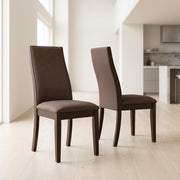 Polyester Upholstered Dining Chairs Set of by Furnifact – Upholstered, Brown, Pack of 2