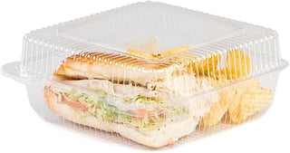 Detroit Forming OPS Plastic Utility Large Square Food Container Clear, 7" Inside Length x 7" Inside Width x 3.5" Inside De...
