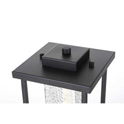 Philip 7" Outdoor Pendant in Black by Elegant Lighting – 7.00" x 17.00" x 7.00", Glass, Black, Model OD307P17BK