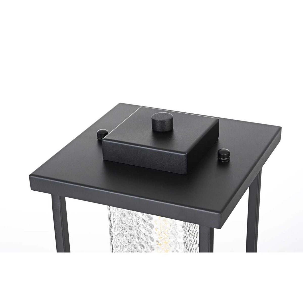 Philip 7" Outdoor Pendant in Black by Elegant Lighting – 7.00" x 17.00" x 7.00", Glass, Black, Model OD307P17BK