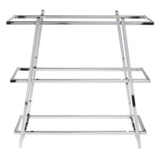 Cerve Collection Chrome 3-Tier Buffet Stand with Marble Shelves by HUBERT – Metal, Grey, Model 54458+34778