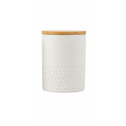 Embossed Ceramic Kitchen Canister Set by 10 Strawberry Street – 3 Piece Set, 72.0 fluid_ounces, Stoneware, Dimpled Matte White, Pack of 3
