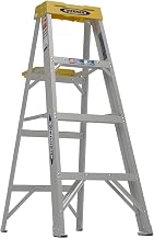 Werner 240 Step Ladder, 200 Lb., 6 in, 3-1/2' Comfortable Tubular Rail