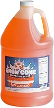 Carnival King Egg Custard Snow Cone Syrup 1 Gallon - Delicious Shaved Ice Flavoring for Slushies, Machines & Parties