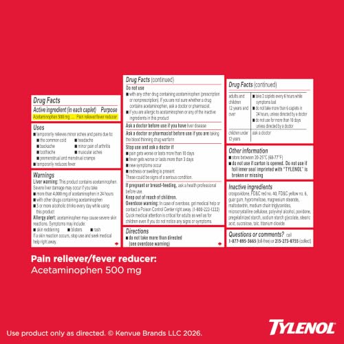 Tylenol 24 Count / Red / 24 Acetaminophen