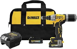 DEWALT 20V MAX XR Cordless Rivet Tool, 1/4", Battery and Charger Included (DCF414GE2)