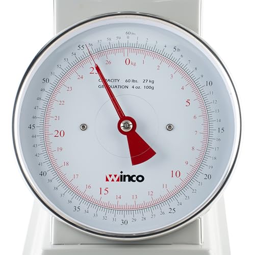 Winco 60 Pound / 9" / White, Steel Mechanical Scales