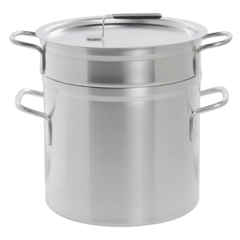 Aluminum Double Boiler w/ 11 Qt Inset and 12 Qt Pot by Vollrath – Aluminum, Silver, Model 67711