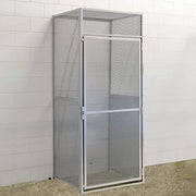 Modular Single-Tier Storage Locker - 36x36x90 - Starter Unit by Hallowell – 36"L x 36"W x 90"H, Alloy Steel, Platinum, Model BSL363690-R-1S-HG