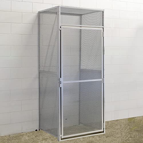 Modular Single-Tier Storage Locker - 36x36x90 - Starter Unit by Hallowell – 36"L x 36"W x 90"H, Alloy Steel, Platinum, Model BSL363690-R-1S-HG
