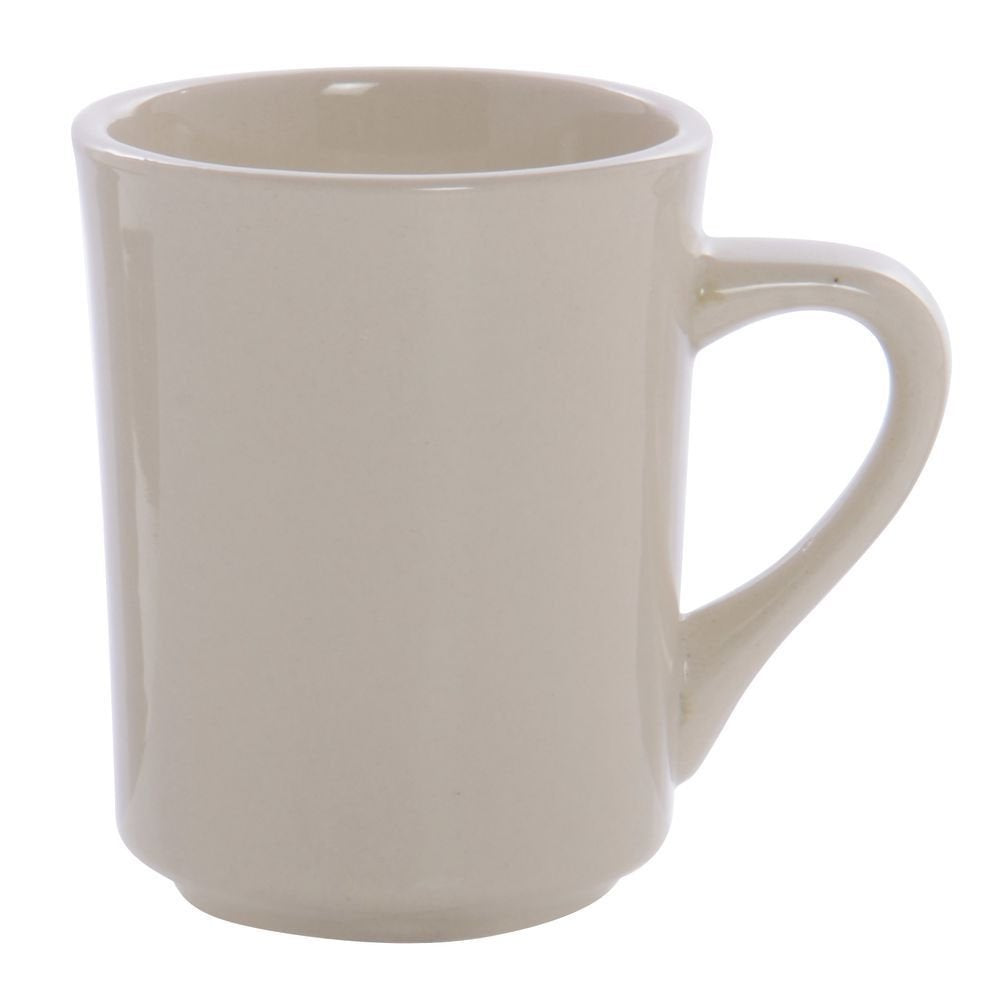 World Princess 8.5 oz Rolled-Edge Warm White Stoneware Coffee Mug by WORLD TABLEWARE – 8.5 ounce, Stoneware, Warm White, Model TM-8-W