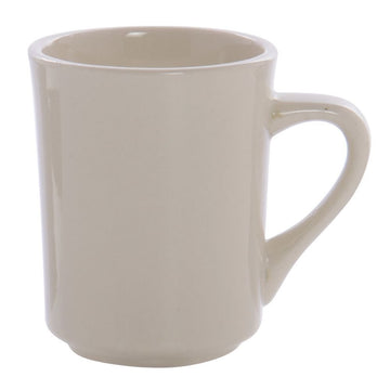 World Princess 8.5 oz Rolled-Edge Warm White Stoneware Coffee Mug by WORLD TABLEWARE – 8.5 ounce, Stoneware, Warm White, Model TM-8-W