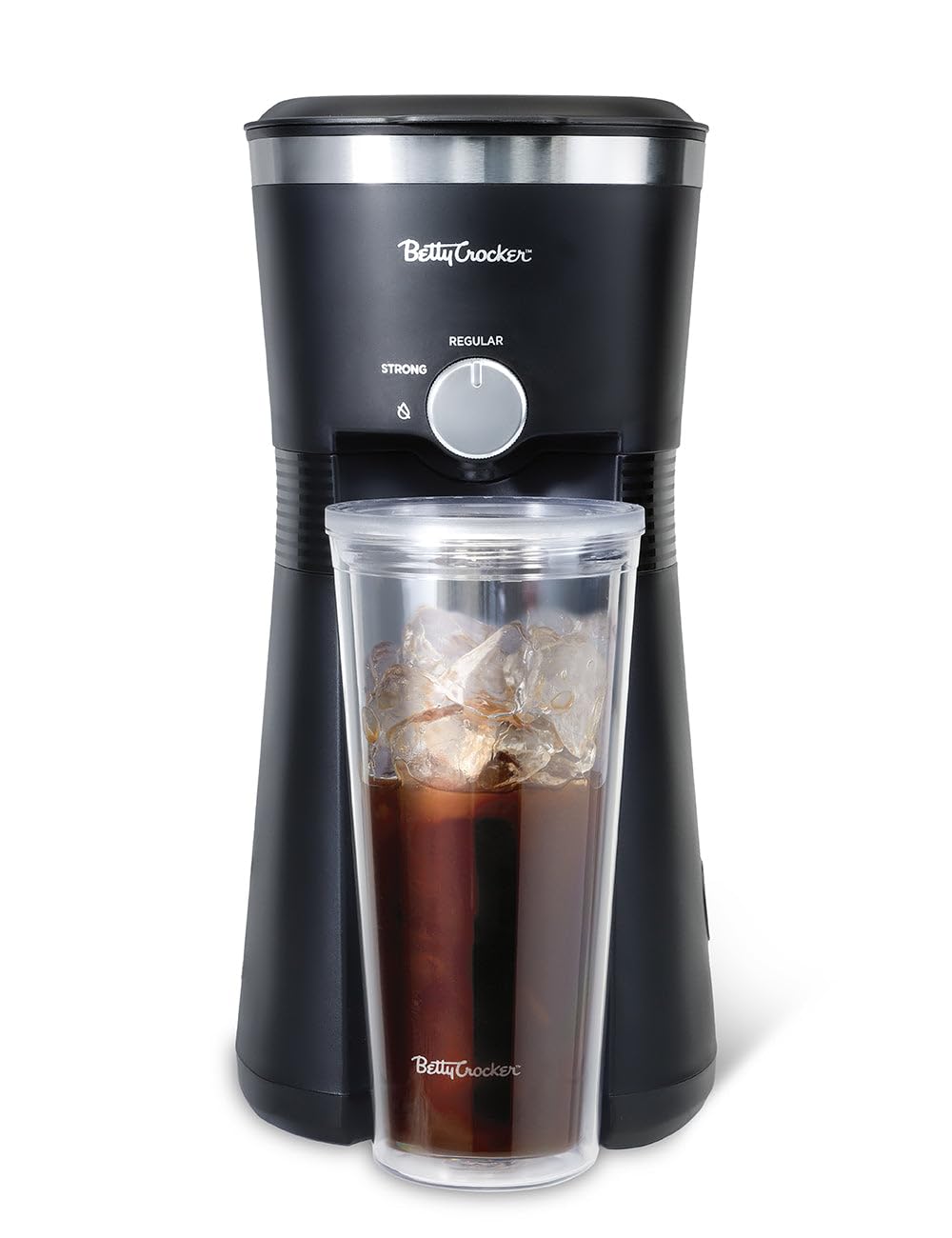 Coffee Maker for Iced & Hot Brew by Betty Crocker – 1- Cup, 10.0 ounces, Black, Model BC-4869B