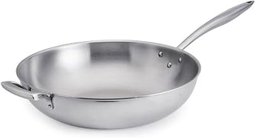 Browne Foodservice THERMALLOY 14 Inch Stainless Steel Tri-Ply Wok