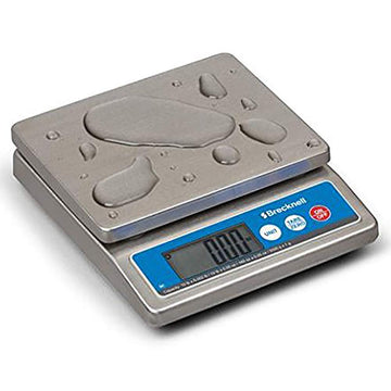 Model Washdown IP67 Stainless Portion Control Scale 5000g x 1g / 10lbs x .002lbs NSF Certified by Brecknell – 7.75"L x 6.63"W x 2"H, Plastic, Silver, Model 6030