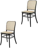 Furnifact Wooden Dining Side Chairs Set of 2, Kitchen and Dining Room Chairs for Dining Table, Modern Dining Chairs, Black