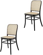 Furnifact Wooden Dining Side Chairs Set of 2, Kitchen and Dining Room Chairs for Dining Table, Modern Dining Chairs, Black