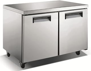 USUCFZ-48 U-Star 2-Door Undercounter Freezer, 12-Cubic Feet, Stainless Steel, 115v