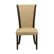 Linen-Upholstered Dining Chairs Set of by Furnifact – Wood, Brown, Pack of 2