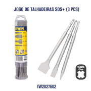 SDS Drills and Cutters Set + 3pcs by IRWIN – Alloy Steel, argentée, Model IW2027602
