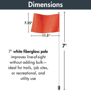 Checkers White Pole / 11-1/2" L X 7-1/4" W / 1 Flags