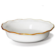 ONEMORE Ceramic Pie Pan, 9 Inch Deep Dish with Brown Glaze Rim