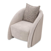 Mod Dream Beige Accent Chair with Elegant Design by Michael Amini – Solid; Manufactured Wood, Rich Champagne, Model LFR-MDRM835-DVE-142