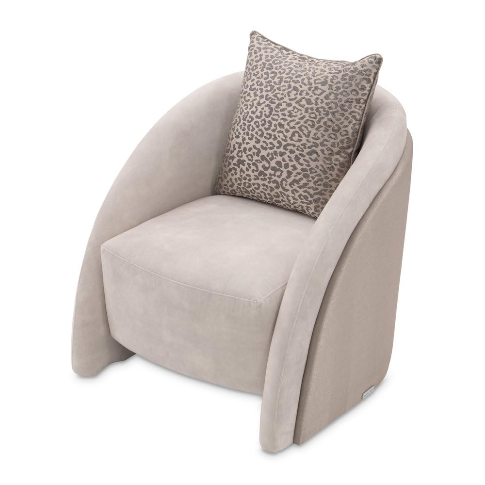 Mod Dream Beige Accent Chair with Elegant Design by Michael Amini – Solid; Manufactured Wood, Rich Champagne, Model LFR-MDRM835-DVE-142