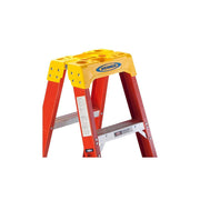 () Twin Step Ladder by Werner – 43"L x 21.5"W x 6.5"H, Fiberglass, Orange, Model T6205
