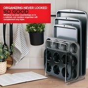 Stock Your Home Chrome / 11 x 9.25 x 7.2 inches / Minimalist Pot Lid Holders