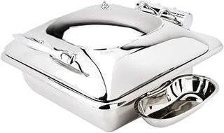 3934 Crown Collection 6 Quart Induction Chafing Dish, Square, Hinged Lid