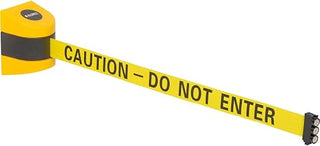 Global Industrial Magnetic Retractable Belt Barrier, Yellow ABS Plastic