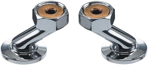 Krowne 21-403L Krowne Royal Series Large Adjustable Supply Inlets, (2) Pieces, 2" Total Range, 1/2" NPT Female Inlet, Adjustable Centers, Low Lead Compliant (Interchangeable with Most Brands)‍