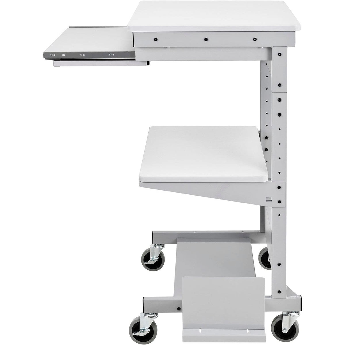 Mobile Computer Workstation with Keyboard by Global Industrial – 25.5 x 22 x 44.5 inches, Tubular,Steel, Grey, Model 506693