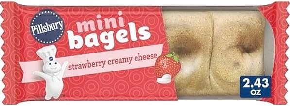 Pillsbury Mini Bagels, Strawberry Creamy Cheese, 2.43 Ounce - 72 per case.