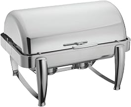 HUBERT Roll Top Chafer Full Size 9 1/2 Quart Stainless Steel Rounded Leg - 25"L x 19" W x 17 3/4"H